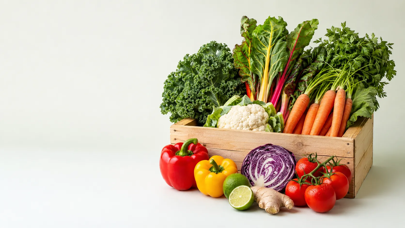 A colourful selection of fresh fruit and vegetables